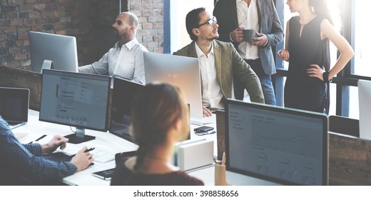 Business People Using Computer Working Concept - Shutterstock ID 398858656
