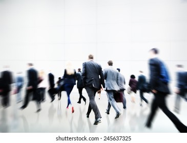 Business People Walking Commuter Travel Motion City Concept