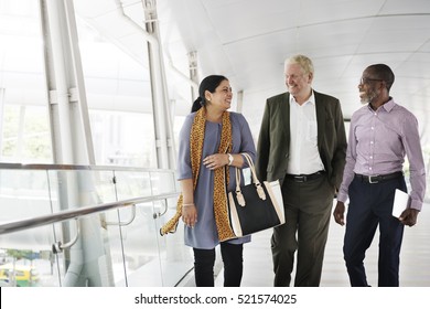 Business People Walking Together  