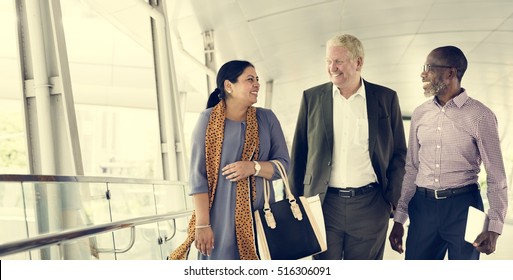 Business People Walking Together Concept
