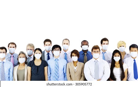 Business People Wearing Medical Mask Concept