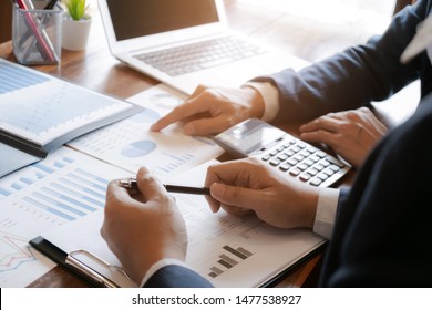 business people working in modern office calculating financial in company, problem and solution concept.