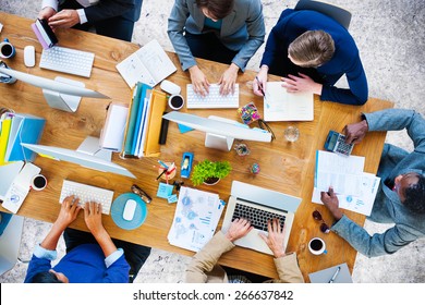 Business People Working Office Corporate Team Concept - Shutterstock ID 266637842