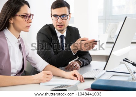 Business people working together in the modern office