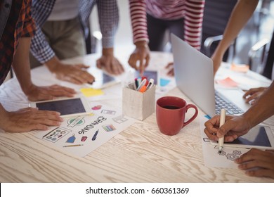 Business People Working Together On Creative Office Desk