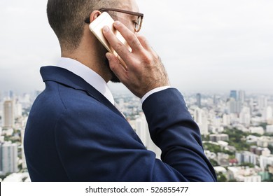 Business Person Talking Phone Concept