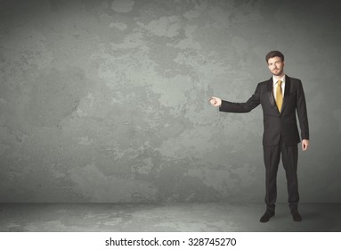 Business Person Throwing With Empty Copyspace In A Room