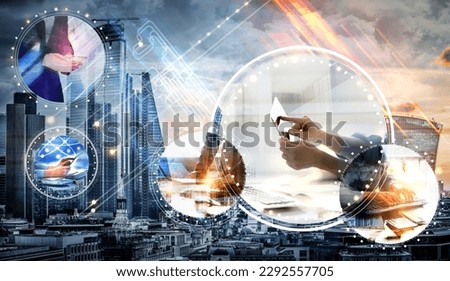 Business person working and analysing stock market report. Financial dashboard with business intelligence key performance indicators.