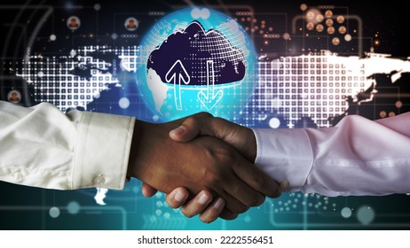 Business personage handshake , Concept of doing business through the Internet, Digital marketing., - Shutterstock ID 2222556451