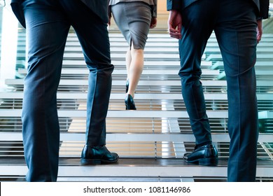 Business Persons Going Up The Stairs.