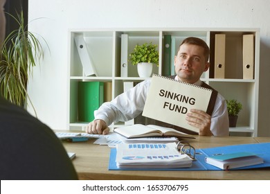 Business Photo Shows Printed Text Sinking Fund