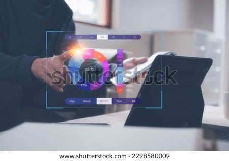 business plan strategy data analysis concetp, businessman using computer tablet working virtual diagram, connection organisation chart, analyst data analysis, buainess report 
