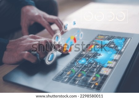 business plan strategy data analysis concetp, businessman using computer laptop working virtual diagram, connection organisation chart, analyst data analysis, buainess report 