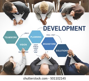 Business Plan Strategy Development Process Graphic Concept