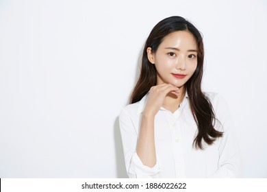 Business portrait of Asian young slender woman