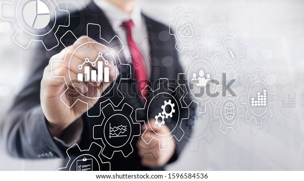 Business Process Abstract Diagram Gears Icons Stock Photo 1596584536 ...