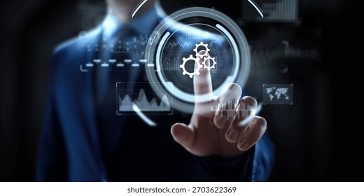 Business Process Automation and Workflow Optimization Concept with Digital Interface.