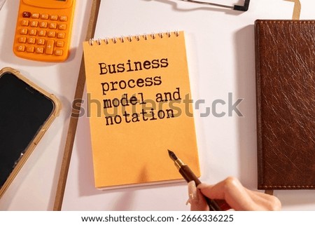 Business process model and notation BPMN is shown using a text.