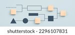 Business process, Workflow, Flowchart, Process Concept with Wooden cubes