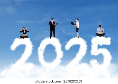 Business Professionals in a Cloud Computing Future - 2025 Concept