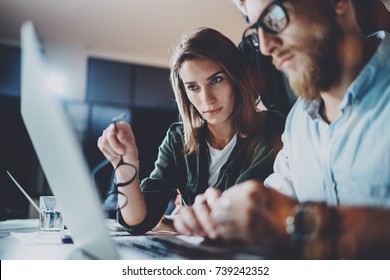 Business project team working together at meeting room at office.Horizontal.Blurred background.Flares - Shutterstock ID 739242352