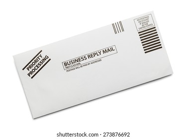 Business Reply Mail Envelope Isolated On White Background.