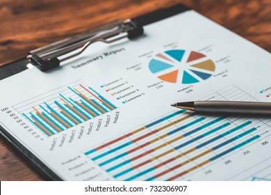 Business report plan put on the desk. - Shutterstock ID 732306907