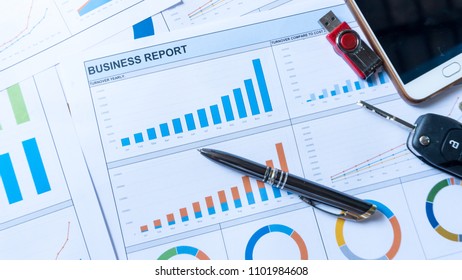 business report statement with graph and data analysis
