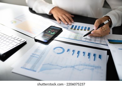 Business ROI Analysis And Comparison. Calculating Fiscal Document Data