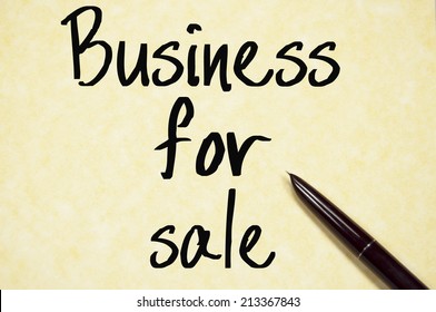 Business For Sale Text Write On Paper 