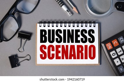 BUSINESS SCENARIO. Text On White Paper On Gray Background