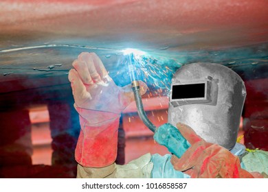 Business Ship Repair Shipyard Worker Closeup Stock Photo 1016858587 ...