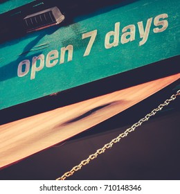 Business With Sign Open Seven Days A Week