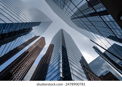 Business skyscrapers in the Financial District, Toronto Downtown.