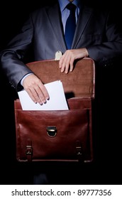 Business Spy With Briefcase