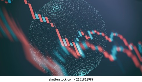 Business statistics and Analytics value . Abstract glowing forex chart interface background. Investment, trade, stock, finance and analysis concept.