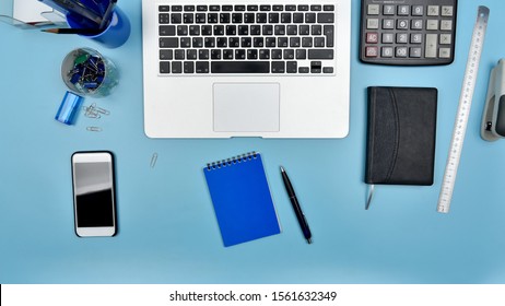 Business Still Life Laptop Calculator Notebook Stock Photo 1561632349 ...