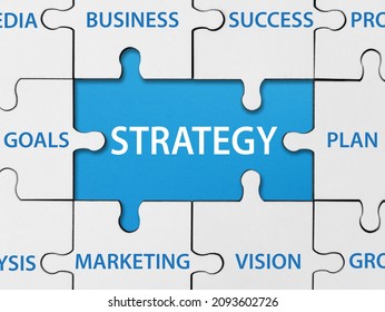 Business strategy concept with jigsaw puzzle - Shutterstock ID 2093602726