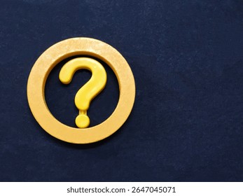 Business support concept. Plastic question marks symbol as FAQ question answer icon on black background. FAQ frequently asked questions concept.