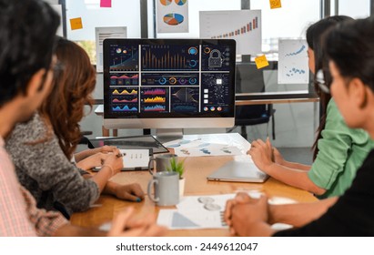 Business team analytics, complex data with dashboards,  expert data analyzing financial statistics, market research and digital marketing metrics, KPI, ROI, big data, financial planning