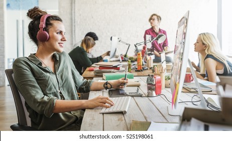 Business Team Brainstorming Workspace Concept - Shutterstock ID 525198061