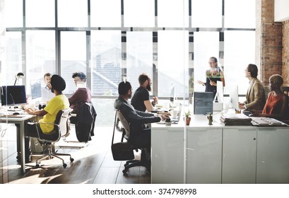 Business Team Busy Working Talking Concept - Shutterstock ID 374798998