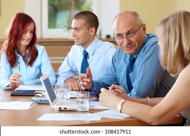 Business Team During Meeting, Conference Room Shoot