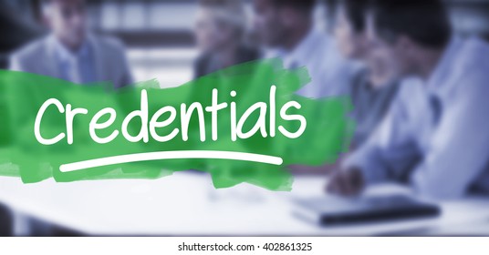 Business team having a meeting against word credentials underlined - Shutterstock ID 402861325
