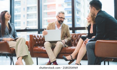 Business Team Meeting Around Board Table, Presenting To Colleagues With Planning And Work, Calendar Planner	