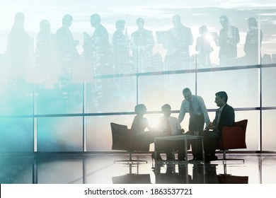 Business team meeting on background overlay - Powered by Shutterstock