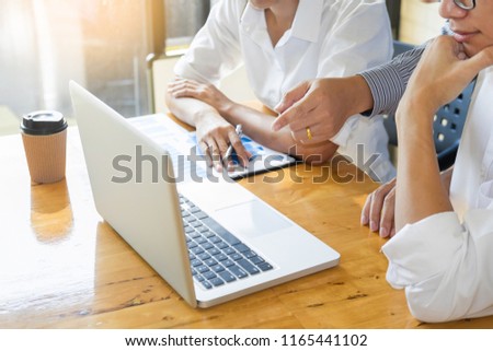 Similar – Image, Stock Photo young startup employees discuss at their desks