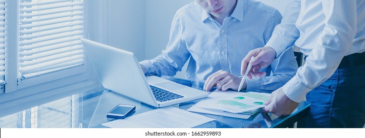 business team people working on marketing plan  together in modern office, teamwork banner background - Shutterstock ID 1662959893