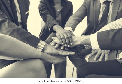 Business Team Stack Hands Support Concept - Shutterstock ID 507572605
