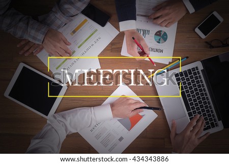 BUSINESS TEAM WORKING OFFICE  Meeting TEAMWORK BRAINSTORMING CONCEPT